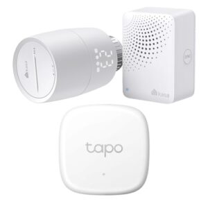 Bündel von TP-Link Kasa Smartes Heizkörperthermostat KE100 KIT + TP-Link Tapo T310 Smart Temperatur & Luftfeuchtigkeitsmonitor