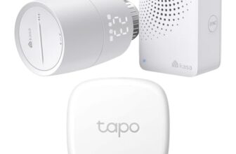Bündel von TP-Link Kasa Smartes Heizkörperthermostat KE100 KIT + TP-Link Tapo T310 Smart Temperatur & Luftfeuchtigkeitsmonitor