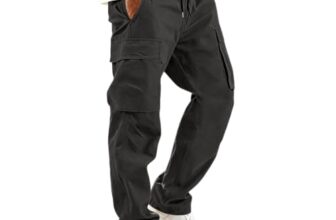 Cargohose Herren Baggy Arbeitshosen Männer Cargo Hosen mit Elastischem Bund & Tunnelzug Freizeithose Wanderhose Trekkinghose Outdoorhose mit Multi Taschen für Alltag, Freizeit und Arbeit