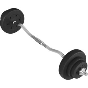 Yaheetech 20 kg Curlset Langhantel Hantelstange mit verstellbaren Scheiben