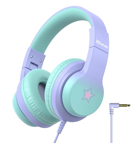 iClever HS19S Kopfhörer Kinder mit 3,5 mm Kabel für Schule/Tablet/Reisen