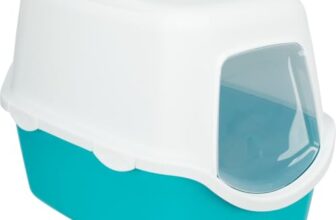 Trixie 40275 Katzentoilette Vico, mit Haube, 40 × 40 × 56 cm, aquamarin/weiß