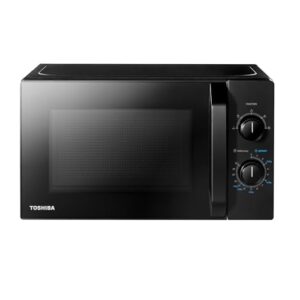 Toshiba MW2-MM20PE(BK) Freistehend Mikrowelle/Solo-Mikrowelle / 20L / 700W / 5 Leistungsstufen mit praktischer Auftaufunktion/LED-Beleuchtung im Innenraum/Schwarz