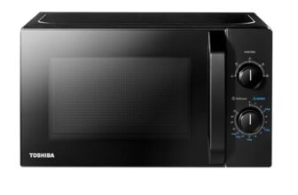 Toshiba MW2-MM20PE(BK) Freistehend Mikrowelle/Solo-Mikrowelle / 20L / 700W / 5 Leistungsstufen mit praktischer Auftaufunktion/LED-Beleuchtung im Innenraum/Schwarz