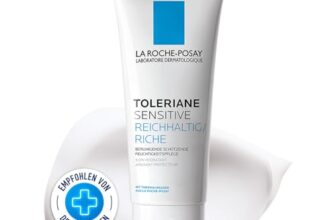 La Roche Posay Toleriane Sensitive reichhaltig Tagescreme, Für trockene bis sehr trockene Haut, Mildert Trockenheit, Kribbeln und Spannungsgefühle, Mit Niacinamid und Sheabutter, 40 ml