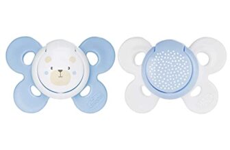 Chicco PhysioForma Comfort Schnuller 2-6 Monate, Baby Schnuller mit Silikonsauger, unterstützt die physiologische Atmung und die richtige Mundentwicklung, blau in verschiedenen Farben, 2 Stück
