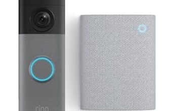 Ring Battery Video Doorbell (neueste Gen.) + Chime (3. Gen.) | Videotürklingel-Kamera mit Retinal 2K, optimierter Zoom (bis zu 6x) | Eingebauter Akku | 30 Tage Gratiszeitraum für Ring-Abonnement