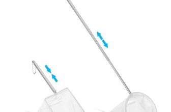 Tyqour 2 Stück Kescher Aquarium Fischnetz Mini Aquarium Kescher Klein mit Ausziehbarem Metallgriff,Garnelen Fangnetz Fischernetz Kleines Aquarienkescher für Fischbecken Kleine Teiche Pools 8/10cm