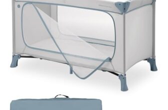 hauck Reisebett Baby mit XL Spielöffnung, Dream N Play Plus Dusty Blue