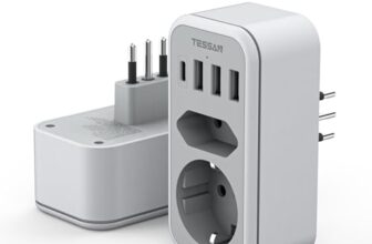TESSAN Adapter Italien Steckdose, 6 in 1 Reiseadapter