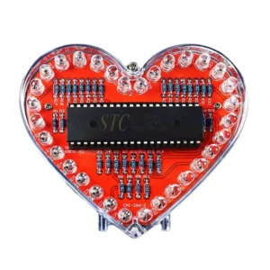 DIY-Elektronik-Kit Herzförmiges LED-Fließlicht 32/25 LEDs Farbige Lichter FR-4 Leiterplatte Batterie betrieben Bildungsp