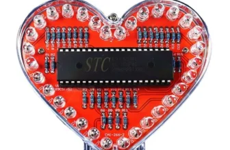 DIY-Elektronik-Kit Herzförmiges LED-Fließlicht 32/25 LEDs Farbige Lichter FR-4 Leiterplatte Batterie betrieben Bildungsp