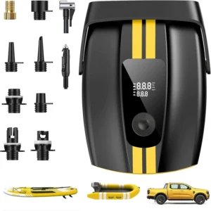WaveRite 50 PSI Paddleboard-Pumpe Elektrische Tragbare ISup-Pumpe mit Auto-Abschaltung 9 Modi Paddleboard-Pumpe für Stan