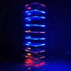 10-Segment Crystal Column Sound-Controlled Spectrum Lampe DIY Kit 7-Farben LED-Lichter einstellbare Empfindlichkeit RF-4