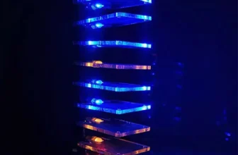 10-Segment Crystal Column Sound-Controlled Spectrum Lampe DIY Kit 7-Farben LED-Lichter einstellbare Empfindlichkeit RF-4