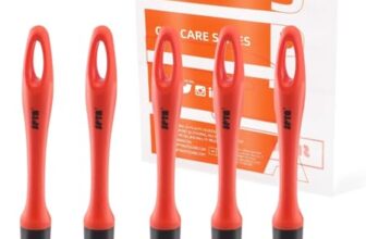SPTA Detaillierungsbürsten-Set 5 Verschiedene Größen Premium-Naturhaar-Mischfaser-Kunststoffgriff Auto-Detailbürsten zum Reinigen von Rädern, Motor, Innenraum, Lüftungsschlitzen