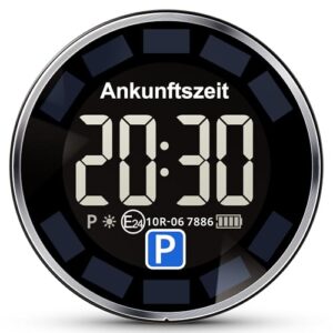 Gooofly Parksolar Pro 10 Jahren Lebensdauer Solar Elektronische Parkscheibe mit Zulassung, automatische Digitale Parkscheibe mit, Elektrisch Parkuhr mit Solar- & USB-C-Dual-Ladung