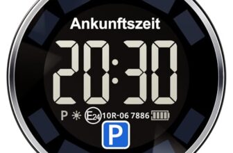 Gooofly Parksolar Pro 10 Jahren Lebensdauer Solar Elektronische Parkscheibe mit Zulassung, automatische Digitale Parkscheibe mit, Elektrisch Parkuhr mit Solar- & USB-C-Dual-Ladung
