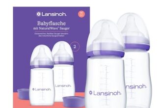 Lansinoh Babyflaschen mit NaturalWave Sauger M, 240 ml, 2 Stück