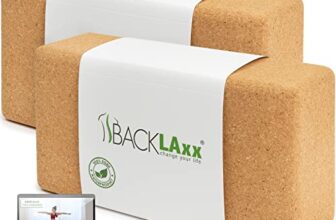 BACKLAXX® Yoga Block 2er Set Kork, Yogablock rutschfest, Yoga Zubehör