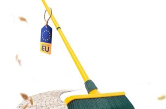 Novaliv Krallenbesen 40 cm Kunststoffkopf mit Teleskopstiel Gartenbesen