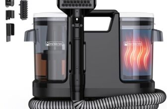 Lubluelu Nasssauger Waschsauger, 1400 W, 22kPa, erhitzt Wasser, Tiefschwarz