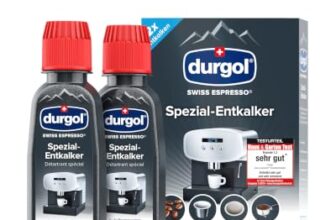 durgol swiss espresso Spezial-Entkalker – Kalkentferner für Kaffeemaschinen aller Typen und Arten – Einfache Reinigung ohne Einwirkzeit & Rückstände – Deutsche Version – 2x125ml
