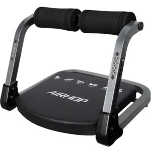 AIRHOP 8-in-1 Smart Core Ab Machine, klappbarer Bauchtrainer & Bauchmuskeltrainer bis 100 kg, Bauchtrainer für Zuhause & Büro, Ganzkörper-Workout Bauch Beine Po Trainingsgerät, Schwarz
