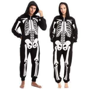 Spooktacular Creations Halloween Skelett Unisex für Erwachsene, Halloween Tier Plüsch Einteile Kostuem Cosplay (Medium)