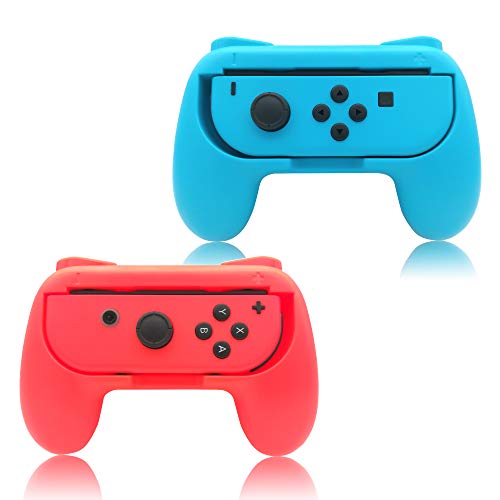 Joycon-Griff & Halterung für Nintendo Switch/OLED, Blau/Rot, 2er-Pack