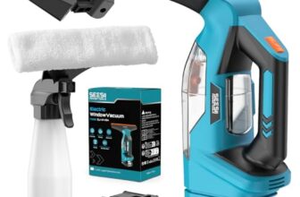 Fenstersauger Set mit 60 Minuten Akkulaufzeit, Fensterreiniger Elektrisch mit 28cm+17cm Saugdüse & 150ml Wassertank, 2000mAh Akku, Geeignet für Fenster, Fliesen und Spiegel
