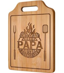 Giftasy Geschenke für Papa – Graviertes Bambus Schneidebrett, Papa Geschenk Geburtstag, Vatertag Vatertagsgeschenke, Vater Geburtstagsgeschenk, Papa Geschenk Weihnachten, Weihnachtsgeschenke für Papa