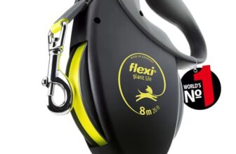 flexi Giant S/M Hunde Roll-Leine, 8m Gurt, schwarz/neon-gelb