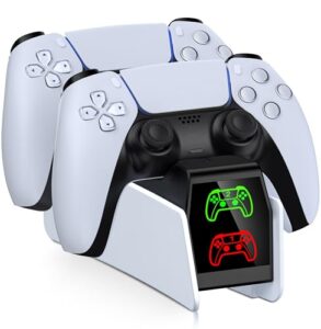 HELLCOOL PS5 Controller Ladestation, 2-3 Std Schnelllade/LED Anzeige PS5 Ladestation für PlayStation 5 Dualsense Wireless/Edge Controller