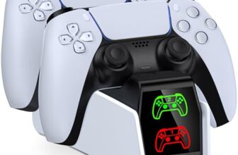 HELLCOOL PS5 Controller Ladestation, 2-3 Std Schnelllade/LED Anzeige PS5 Ladestation für PlayStation 5 Dualsense Wireless/Edge Controller