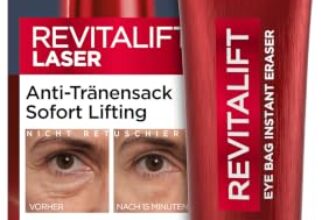 L’Oréal Paris Anti-Tränensack Sofort Lifting – Effektiv gegen Tränensäcke, Fältchen und Schwellungen – strafft und glättet in nur 15 Minuten – Revitalift Laser, Anti-Eye Bag, Anti-Aging, 1 x 15 ml