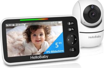 HelloBaby Babyphone mit Kamera, Kein WLAN, 5″ IPS, HB6550, 3500 mAh