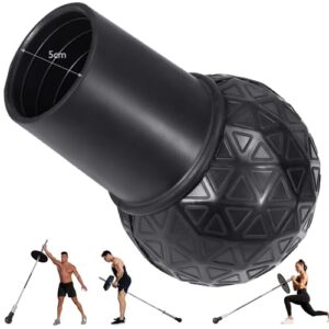 DASKING Landmine Aufsatz für Langhantel 50mm, Robuste Tragbare 360° Langhantel Landmine für Rudern, Split Squats, Drehen, Drücken, rutschfest Mesh Naturkautschuk Aufsätze Ball Passend 2″ Olympic Bars