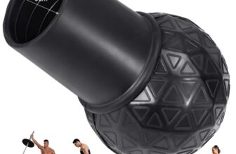 DASKING Landmine Aufsatz für Langhantel 50mm, Robuste Tragbare 360° Langhantel Landmine für Rudern, Split Squats, Drehen, Drücken, rutschfest Mesh Naturkautschuk Aufsätze Ball Passend 2″ Olympic Bars