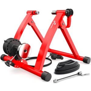 Sportneer Rollentrainer Fahrrad – Magnetischer Rollentrainer für 26-28″ & 700C Schnellspanner Vorderradunterlage Radtrainer mit 6 Widerstandsstufen für Indoor Riding mit Geräusch Reduktions Rad