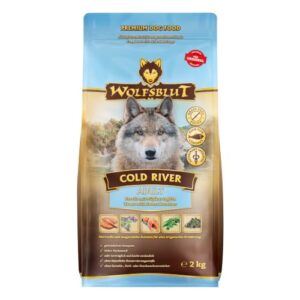 WOLFSBLUT – Cold River Adult | Trockenfutter mit wertvollen Superfoods für ausgewachsene Hunde. Getreidefreies Alleinfutter ohne Zusatzstoffe im Beutel | 2kg Forelle