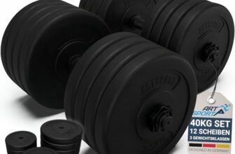 ArtSport Hanteln Set 40 kg – Hantel mit Gewichten & 4 Sternverschlüssen, 2 verstellbare Kurzhanteln für effektives Krafttraining Zuhause