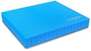 Quality Den Balance Pad, Rutschfester Weichschaum, Balancekissen für Stabilität und Koordination – Hilft, die Tiefenmuskulatur zu Stärken – Inklusive e-Übungshandbuch (40x34x5 cm, Blau)
