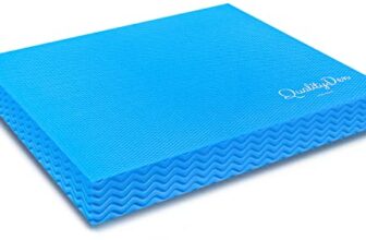 Quality Den Balance Pad, Rutschfester Weichschaum, Balancekissen für Stabilität und Koordination – Hilft, die Tiefenmuskulatur zu Stärken – Inklusive e-Übungshandbuch (40x34x5 cm, Blau)
