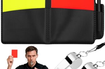 AYESY Schiedsrichter Set, FußBall Schiedsrichter Karten Schiedsrichter Pfeifen Set, Rote und gelbe Karten mit 2 Trillerpfeife und Umhängeband, Ergebnisbögen und Bleistift für FußBallspiel Schulsport
