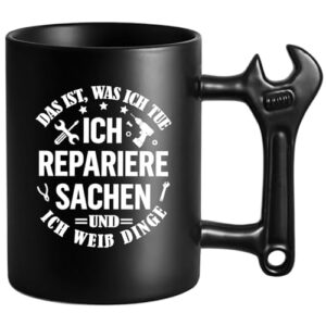 Geburtstagsgeschenk für Männer, Kaffee Tasse mit Schraubenschlüssel Griff