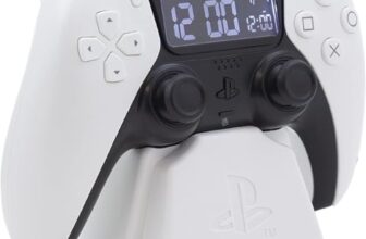 PlayStation PS5 Controller Wecker – Offiziell Lizenziertes Sony-Merchandise, digitales weißes Uhrwerk mit Datum, Geschenkaccessoire für Gamer, Schlafzimmerdeko