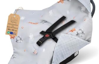 Einschlagdecke Babyschale Baby Decke 90×90 cm – Fußsack Blanket für Kinderwagen und Autositz Ganzjahres für Neugeborenen und Kleinkinder Einschlagsdecken für 3 und 5 Punkt Gurt Minky Oeko-Tex