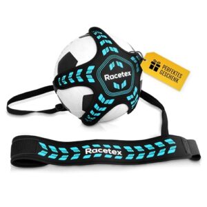 Racetex Fussballtrainer mit Schnur [EINSTELLBARE LÄNGE] – Das perfekte Trainingsgerät für Fußballer – Fussball Trainer Zubehör für Vereinskicker – Fußballtrainingsgürtel Geschenkidee