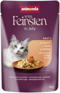 animonda Vom Feinsten Adult Raffinesse Katzenfutter in Gelee mit Huhn und Pute (24 x 85 g), Nassfutter mit Taurin und Vitamin D3, ohne Zusatz von Soja, Zucker und Konservierungsstoffen